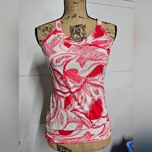 Pink and White Patterned Tank Top